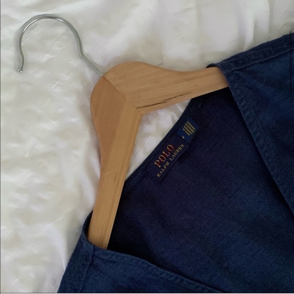 New Ralph Lauren Linen Maxi Navy Long Dress - Picture 6 of 16